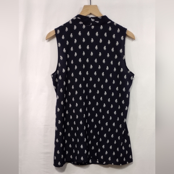 Cabi Momento Blouse Women's L Blue White Casual Comfy Retro 90s Beach Vacation - Picture 7 of 10